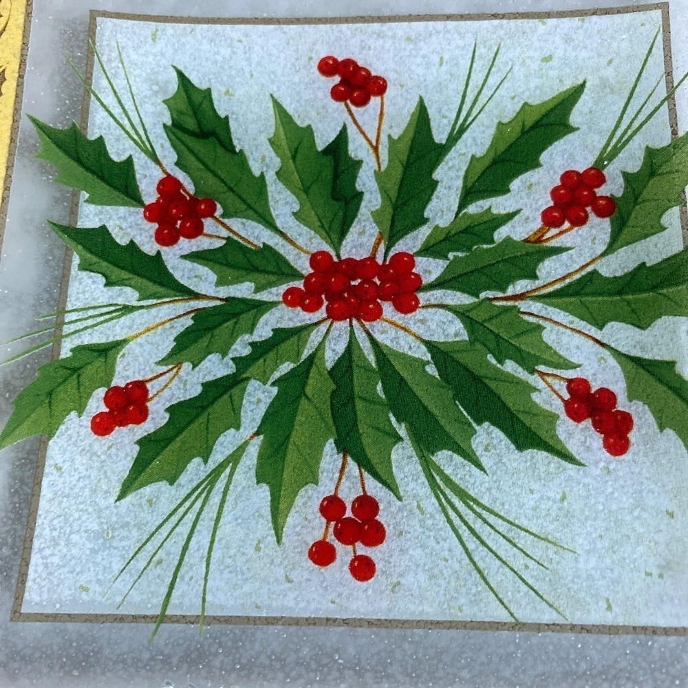 Christmas Gorham Dishes w Hollies set of 3 - Picture 5 of 10
